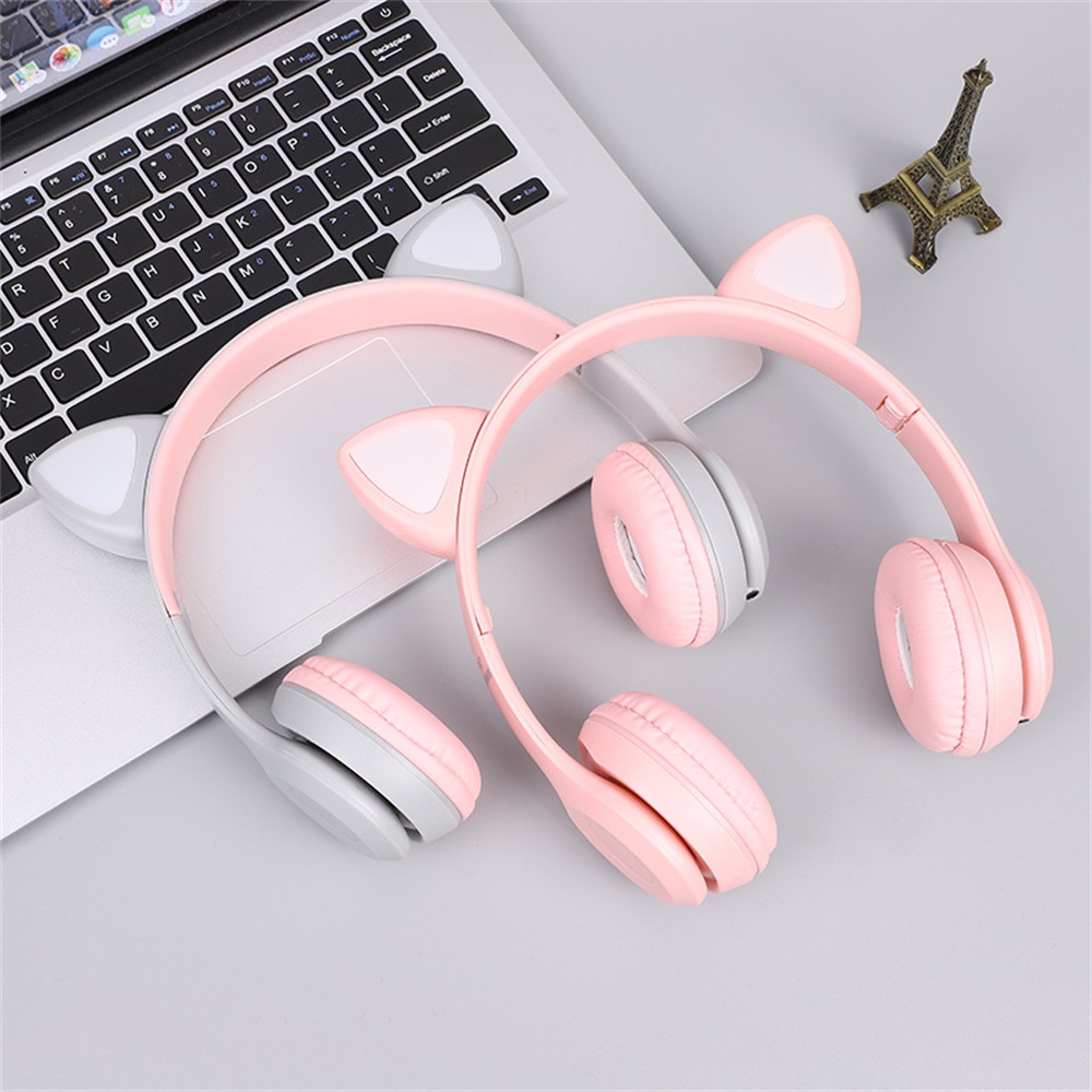 Cute Cat Ears Bluetooth Wireless Headphone With Mic